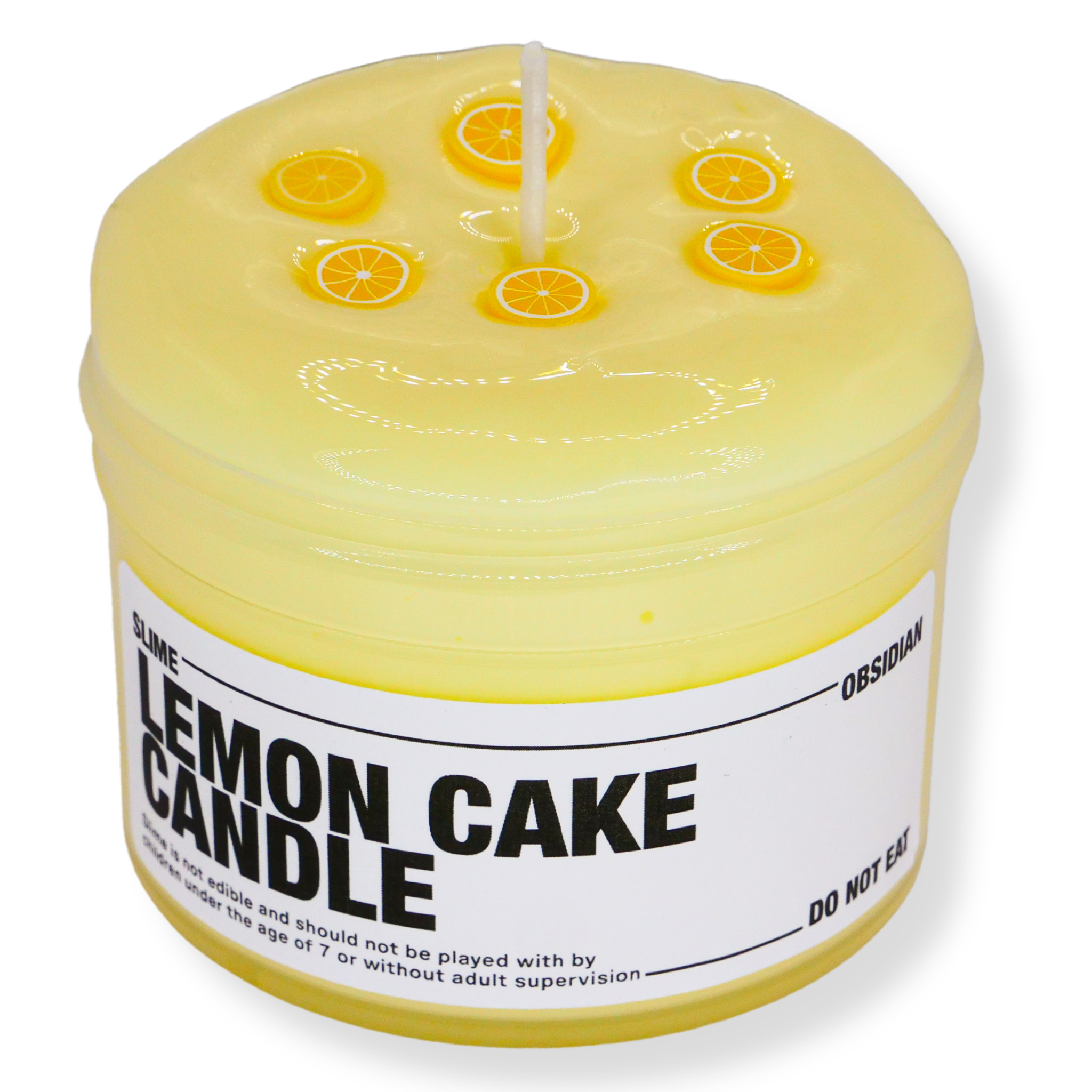 Lemon Cake Candle Slime - Slime Obsidian