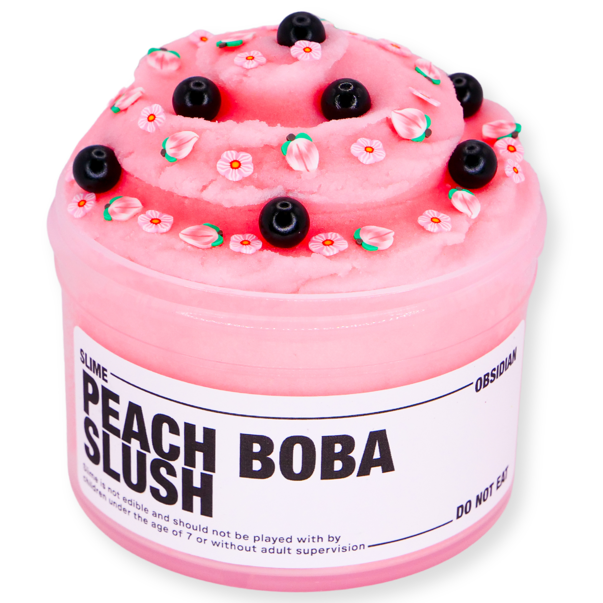 Peach Boba Slush Slime - Slime Obsidian